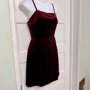 Lush small velour HOCO cocktail dress burgundy
